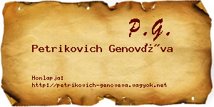 Petrikovich Genovéva névjegykártya
